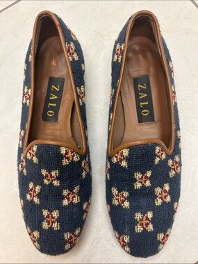 Zalo Vintage 90’s Floral Tapestry Needlepoint Slip-On Loafers